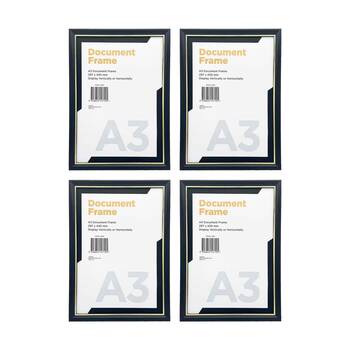 4PK Braz A3 Certificate Document Image Photo Frame 297x420mm Gold Silver
