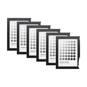 6PK Braz Venice Image Photo Document Display Frame 13x18cm Black
