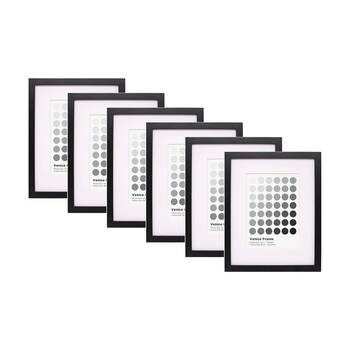 6PK Braz Venice Image Photo Document Display Frame 20x25cm Black