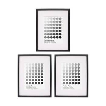3PK Braz Venice Image Photo Document Display Frame 27.9x35.6cm Black