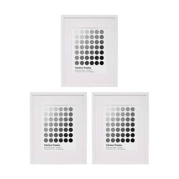 3PK Braz Venice Image Photo Document Display Frame 27.9x35.6cm White
