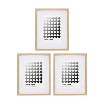 3PK Braz Venice Image Photo Document Display Frame 27.9x35.6cm Beech