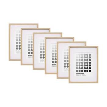 6PK Braz Venice Image Photo Document Display Frame 27.9x35.6cm Beech