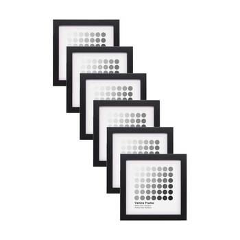 6PK Braz Venice Image Photo Document Display Frame 15x15cm Black