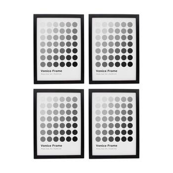 4PK Braz A4 Venice Image Photo Document Display Frame 29.7x21cm Black