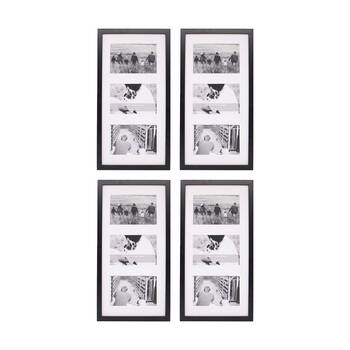 4PK Braz Venice Collage Image Photo Document Display Frame 8x16 Inches Black