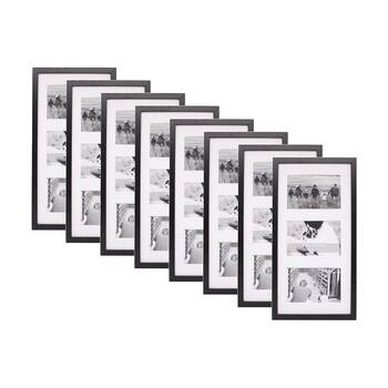 8PK Braz Venice Collage Image Photo Document Display Frame 8x16 Inches Black