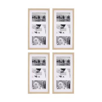 4PK Braz Venice Collage Image Photo Document Display Frame 8x16 Inches Beech