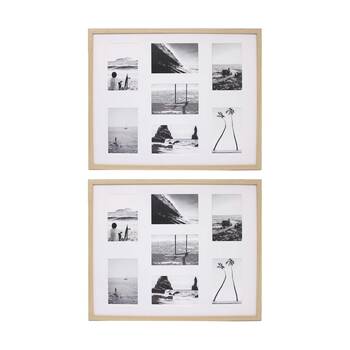 2PK Braz Venice Collage Image Photo Document Display Frame 40x50cm Beech