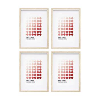 4PK Braz A4 Paris Image Photo Document Display Frame 29.7x21cm Beech