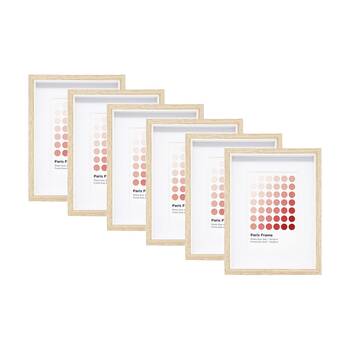 6PK Braz Paris Image Photo Document Display Frame 15x20cm Beech
