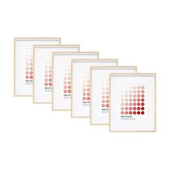 6PK Braz Paris Image Photo Document Display Frame 27.9x35.6cm Beech