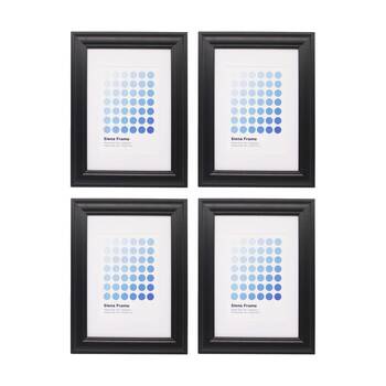 4PK Braz A4 Siena Image Photo Document Display Frame 29.7x21cm Black