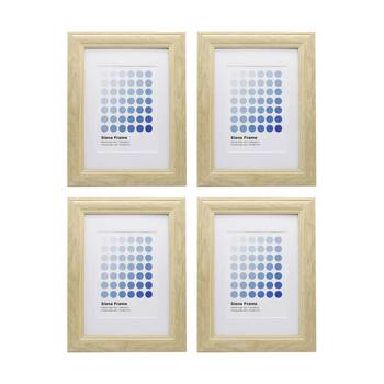 4PK Braz A4 Siena Image Photo Document Display Frame 29.7x21cm Beech