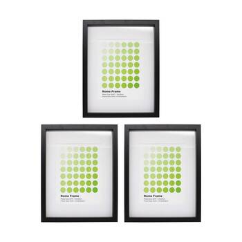 3PK Braz Rome Image Photo Document Display Frame 27.9x35.6cm Black