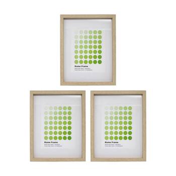 3PK Braz Rome Image Photo Document Display Frame 27.9x35.6cm Beech