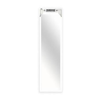 Braz Full Length Wooden Frame Rectangular Mirror 34x124cm White