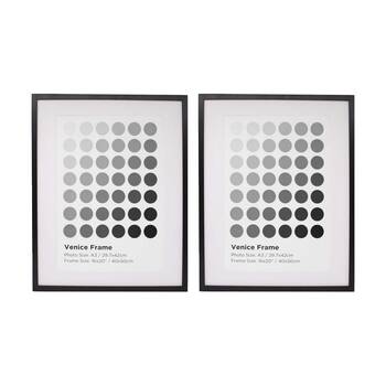 2PK Braz Venice Image Photo Document Display Frame 40x50cm Black