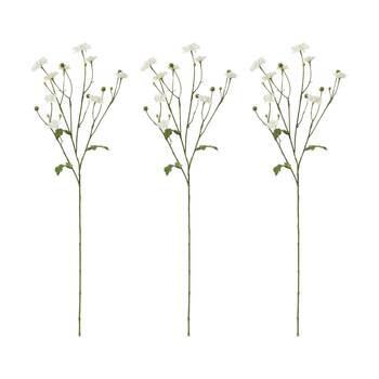 3PK E Style Dahlia Princess Spray White Artificial Floral Stem 20x12x69cm