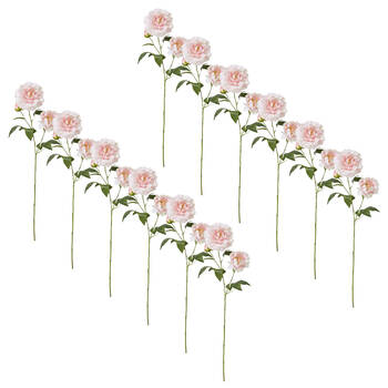 12PK E Style Peony Lillian Spray Soft Pink Artificial Flower Stem 20x20x74cm