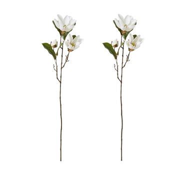 2PK E Style Magnolia River Spray White Artificial Flower Stem 25x15x69cm