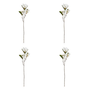 4PK E Style Magnolia River Spray White Artificial Flower Stem 25x15x69cm