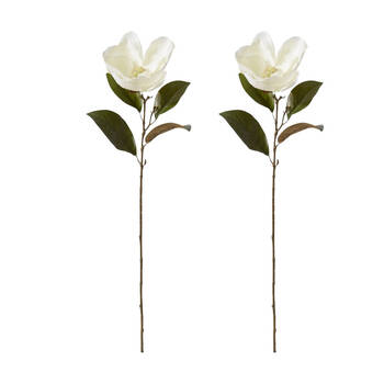 2PK E Style Magnolia Floral Stem White Artificial Flower 20x14x74cm