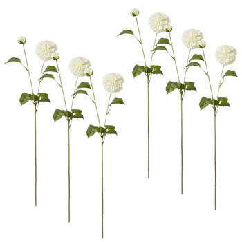 6PK E Style Dahlia Pom Spray Artificial Flower White 15x15x72cm