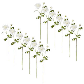 12PK E Style Dahlia Spray Artificial Flower Home Decor White 18x15x72cm