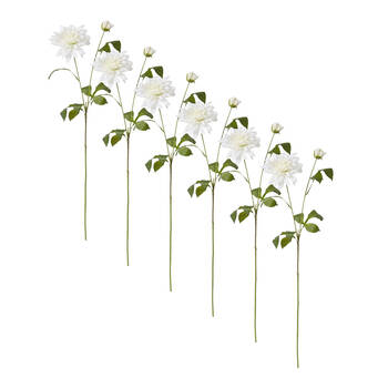 6PK E Style Dahlia Spray Artificial Flower Home Decor White 18x15x72cm