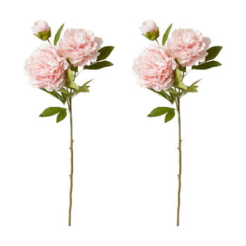 2PK E Style Peony Queen Spray Stem Artificial Flower Blush Pink 30x20x76cm