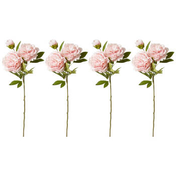 4PK E Style Peony Queen Spray Stem Artificial Flower Blush Pink 30x20x76cm