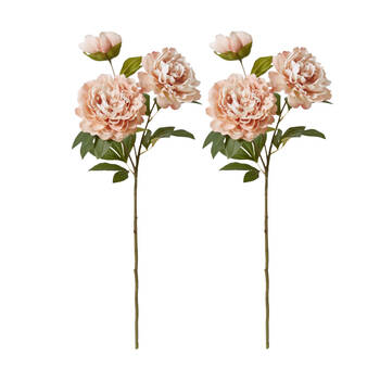 2PK E Style Peony Queen Spray Stem Artificial Flower Pink 30x20x76cm