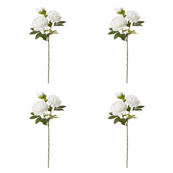 4PK E Style Peony Queen Spray Stem Artificial Flower White 30x20x76cm
