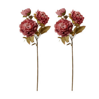2PK E Style Peony Queen Decor Spray Stem Artificial Flower Mauve 30x20x76cm