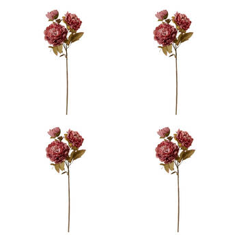 4PK E Style Peony Queen Decor Spray Stem Artificial Flower Mauve 30x20x76cm