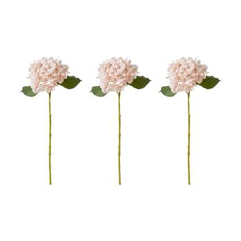 3PK E Style Hydrangea Classic Small Stem Artificial Flower Pink 20x20x61cm