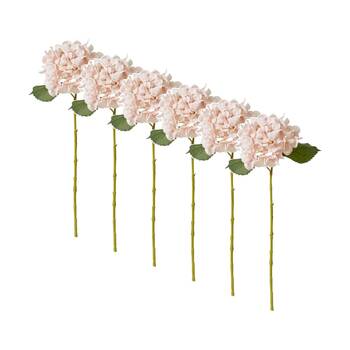 6PK E Style Hydrangea Classic Small Stem Artificial Flower Pink 20x20x61cm