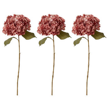 3PK E Style Hydrangea Decor Stem Artificial Flower Mauve 26x23x66cm