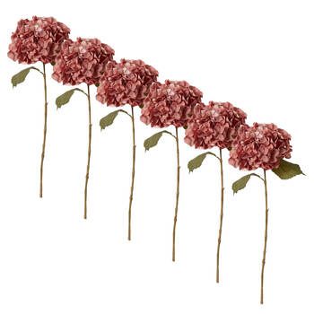 6PK E Style Hydrangea Decor Stem Artificial Flower Mauve 26x23x66cm