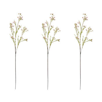 3PK E Style Wax Flower Spray Stem Artificial Floral Plant Pink 18x15x68cm