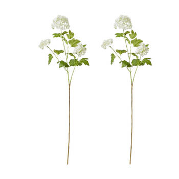 2PK E Style Snowball Spray Stem Artificial Flower White 17x7x77cm