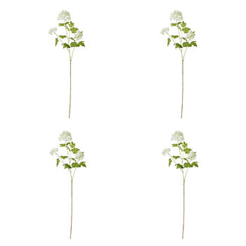 4PK E Style Snowball Spray Stem Artificial Flower White 17x7x77cm