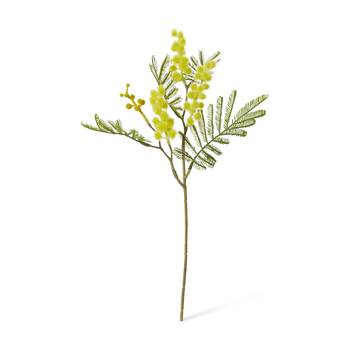 E Style Wattle Pick Stem Artificial Flower Decor Yellow 10x4x33cm