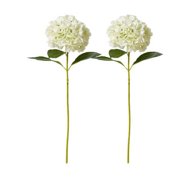 2PK E Style Hydrangea Grand Stem Artificial Flower Decor White 25x25x69cm