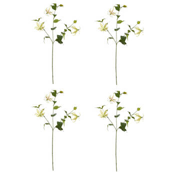 4PK E Style Gloriosa Spray Stem Artificial Flower Yellow Green 19x6x90cm