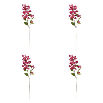 4PK E Style Bougainvillea Spray Stem Artificial Flower Hot Pink 18x9x86cm
