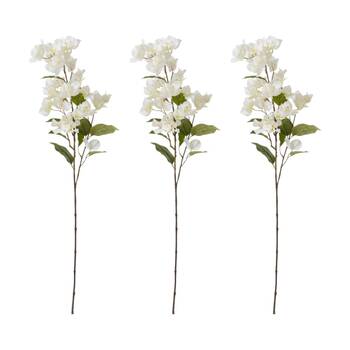 3PK E Style Bougainvillea Spray Stem Artificial Flower White 18x9x86cm