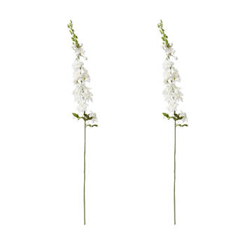 2PK E Style Delphinium Stem Durable Artificial Flower Decor White 15x7x99cm
