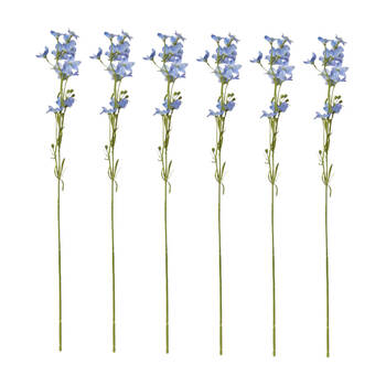 6PK E Style Larkspur Spray Artificial Flower Stem Decor Soft Blue 11x6x71cm